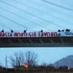 Cosenza: Striscione "Basta morti sul lavoro"