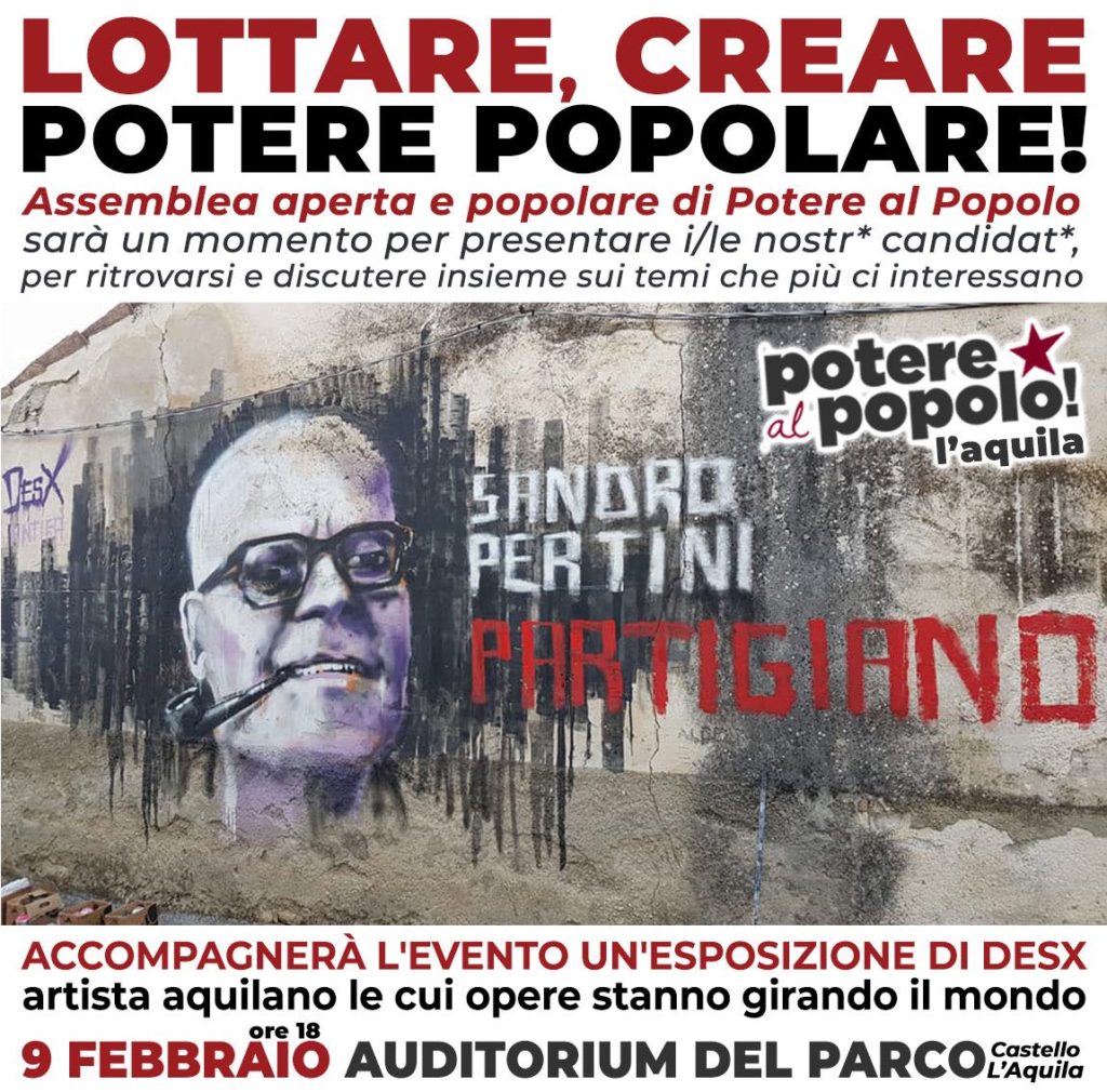 L'aquila assemblea di Potere al Popolo