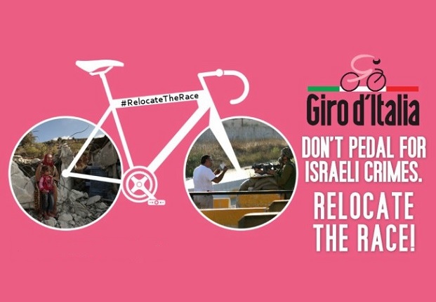 No al giro d'Italia in Israele: non siamo complici dei crimini israeliani!