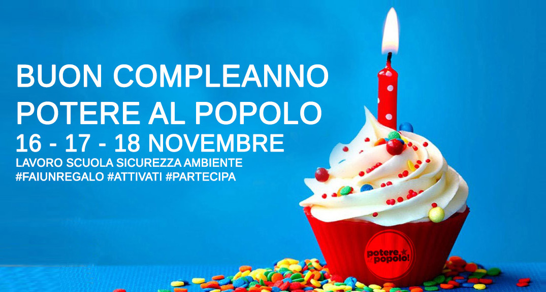 potere al popolo festeggia un anno