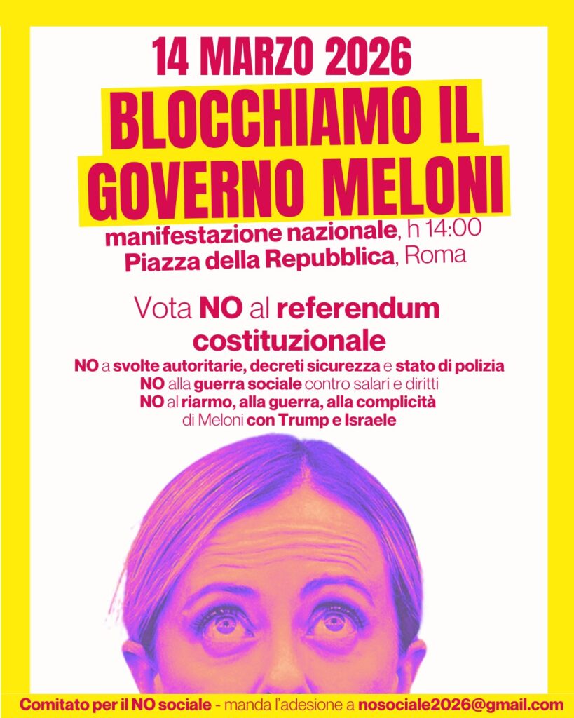 14 marzo manifestazione nazionale contro governo Meloni