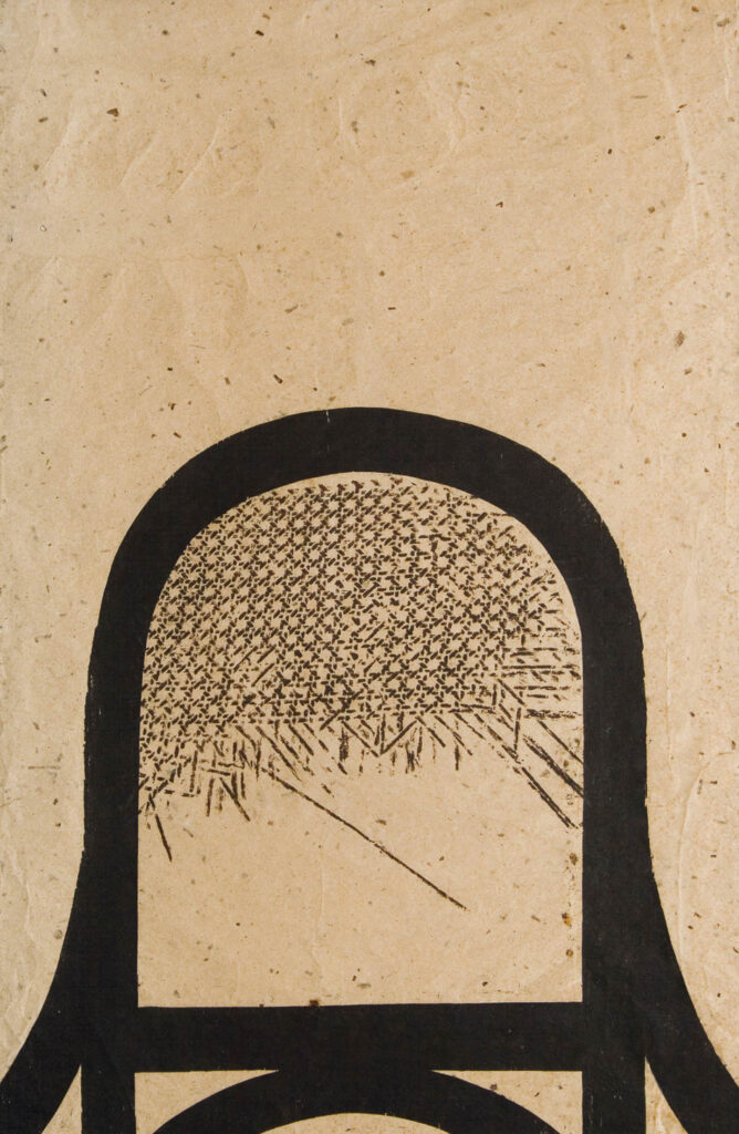 Antonio Martorell (Puerto Rico), Silla (‘Chair’), n.d., edition unknown. Woodcut. 100 x 62 cm.