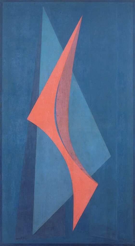 Emilio Pettoruti (Argentina), Pájaro rojo (Red Bird), 1959. Oil on canvas, 116 x 63 cm.