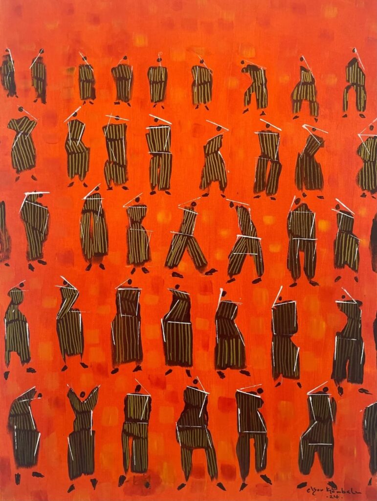 Elson Kambalu (Malawi), Crowd Red, 2024.