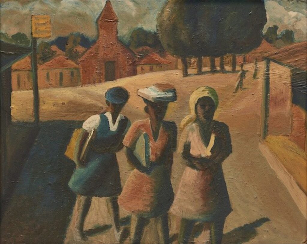 Gerard Sekoto (South Africa), Three School Girls, early 1940s.