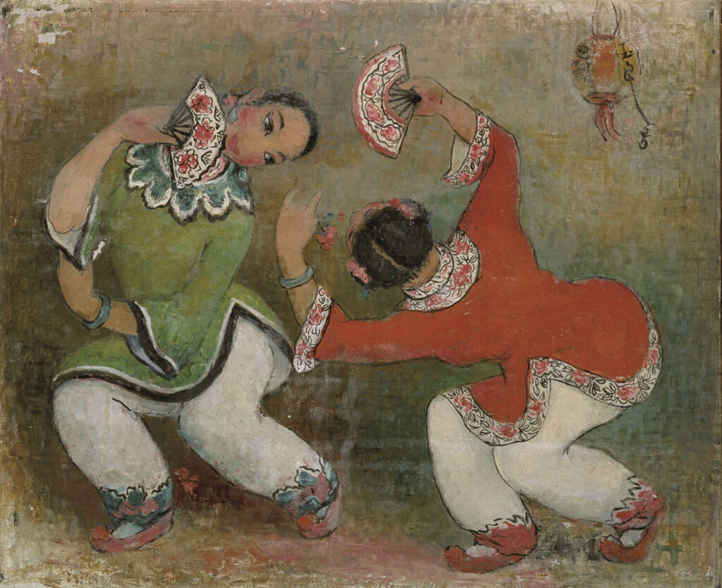 Pan Yuliang (China), Two Girls Dancing with Fans, 1955.