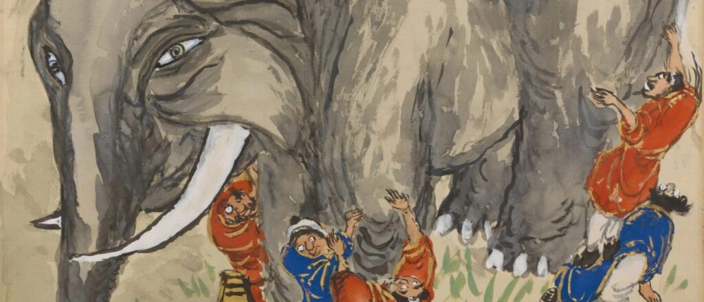 Tomioka Tessai (Japan), Blind Men Appraising an Elephant, 1921.