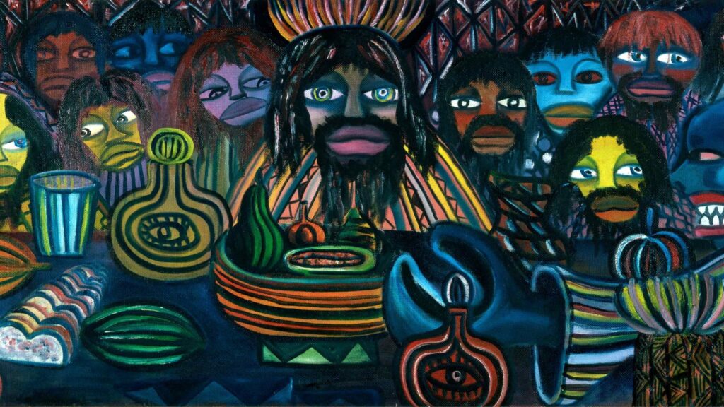 Malangatana Valente Ngwenya (Mozambique), Última Ceia (Last Supper), 1964.